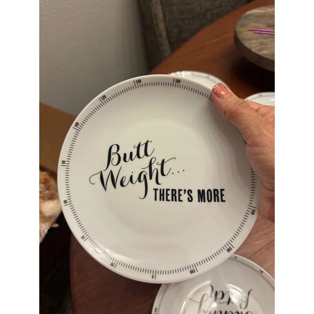 Z‎ Gallerie Weight For Dessert Plate Funny Diet Humor Kitchen Dining - Picture 7 of 9